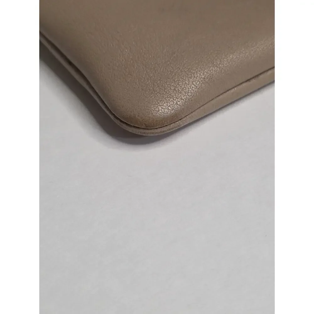 Coach CR392 Large Corner Zip Wristlet Taupe Smooth Leather *